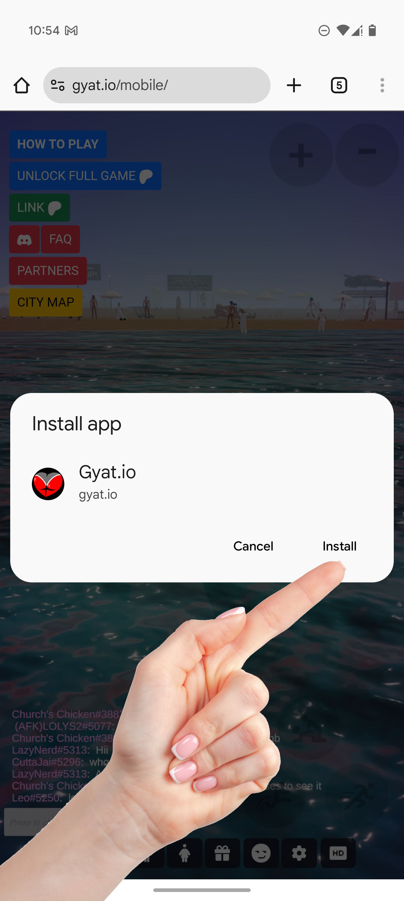 Gyat.io app icon on the home screen